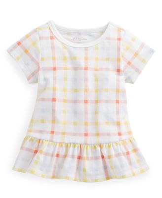 First Impressions - Baby Girls Bloom Plaid Peplum T-Shirt