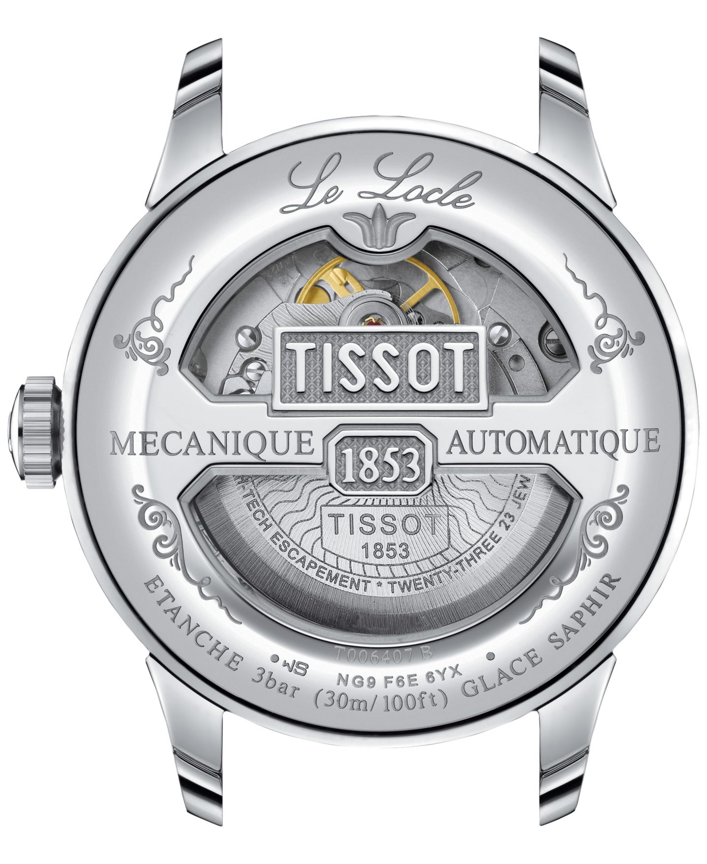Мужские часы Tissot Le Locle Powermatic 80 Automatic Stainless Steel Bracelet Watch 39.3mm — фото 3