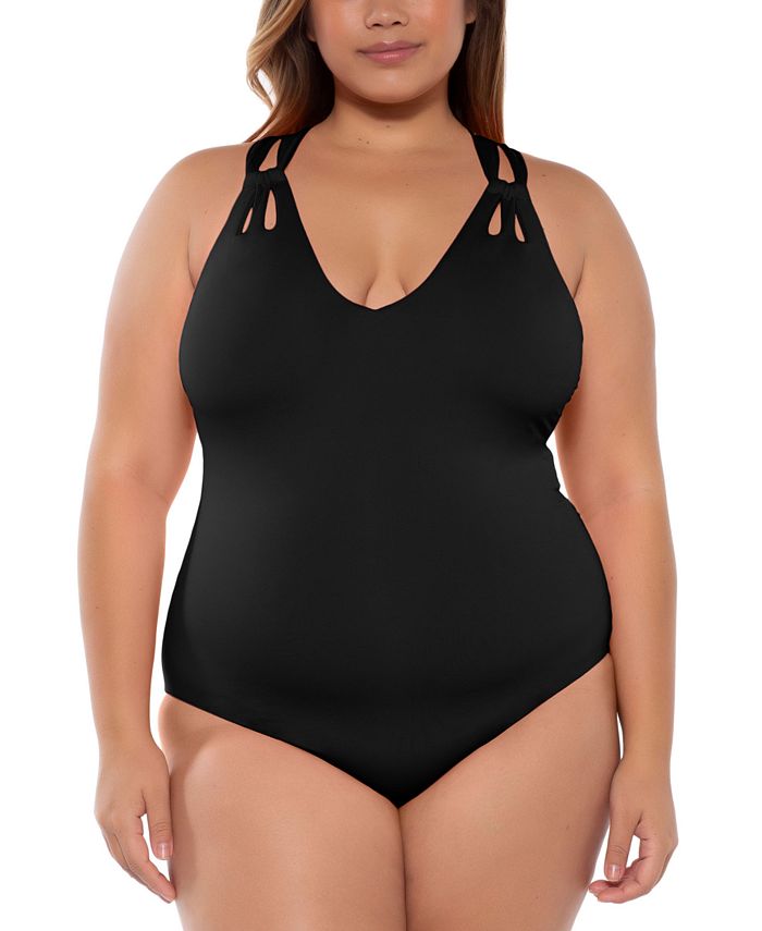 Plus size cross back swimsuit sale