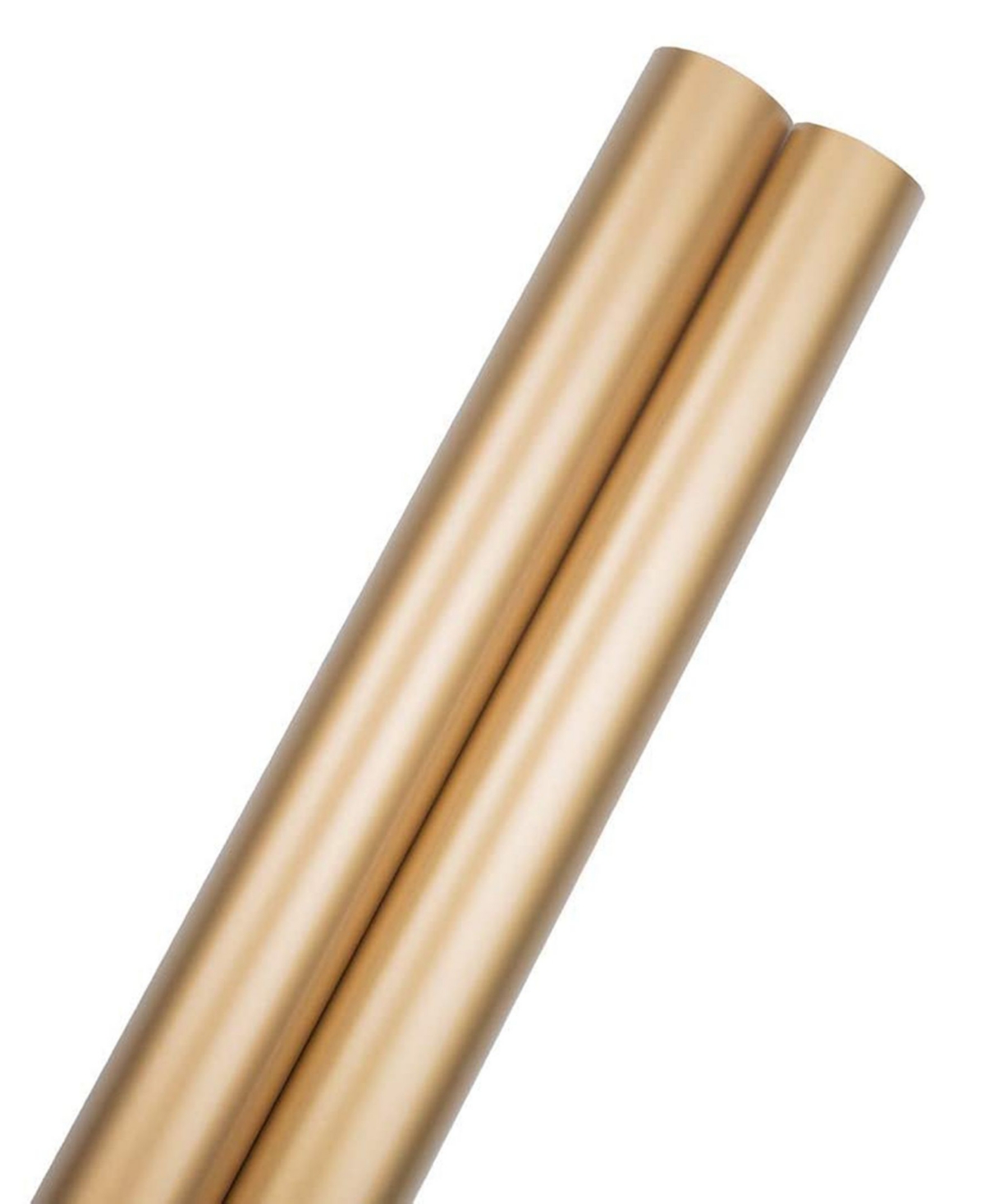 Jam Paper Gift Wrap 50 Square Feet Matte Wrapping Paper Rolls, Pack of 2 - Matte Gold-Tone