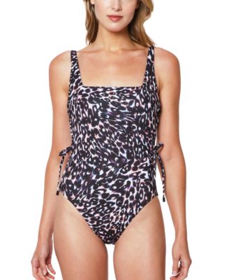 Sanctuary - Stay Cool Printed Lace-Up One-Piece Swimsuit