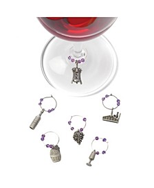 Winery Pewter Wine Charms, Set of 6