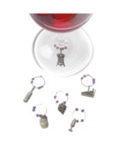 Big Dot of Happiness Disco Ball - Groovy Hippie Party Wine Glass Charms -  Acrylic Drink Markers - Set of 20