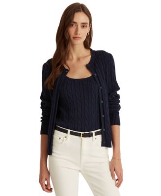 ralph lauren cable knit cardigan womens