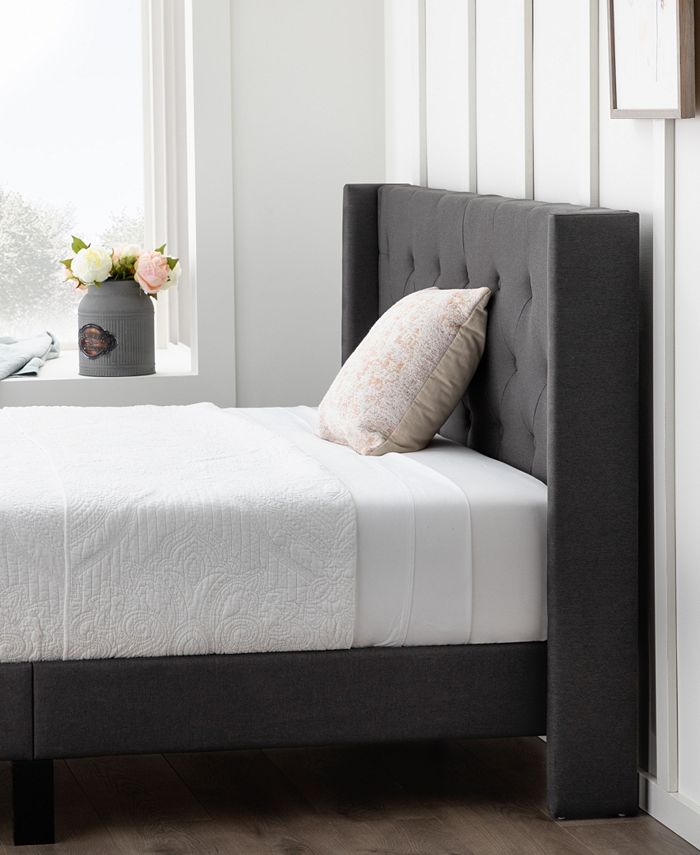 Dream Collection Upholstered Wingback Diamond Tufted Platform Bed