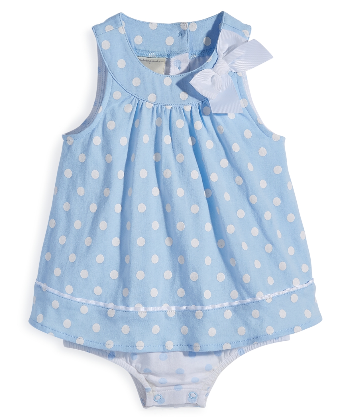 First Impressions Kids' Baby Girls Dot-print Cotton Sunsuit