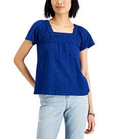 Square-Neck Eyelet Top, Created for Macy's