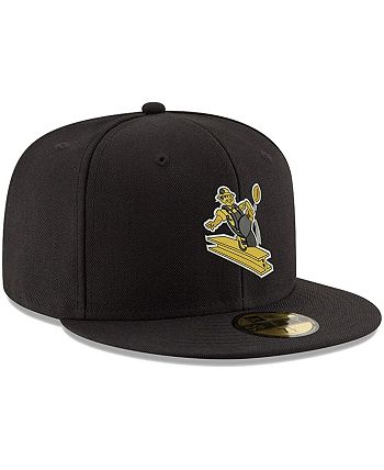 New Era Men's Black Pittsburgh Steelers Omaha Throwback 59FIFTY Fitted ...
