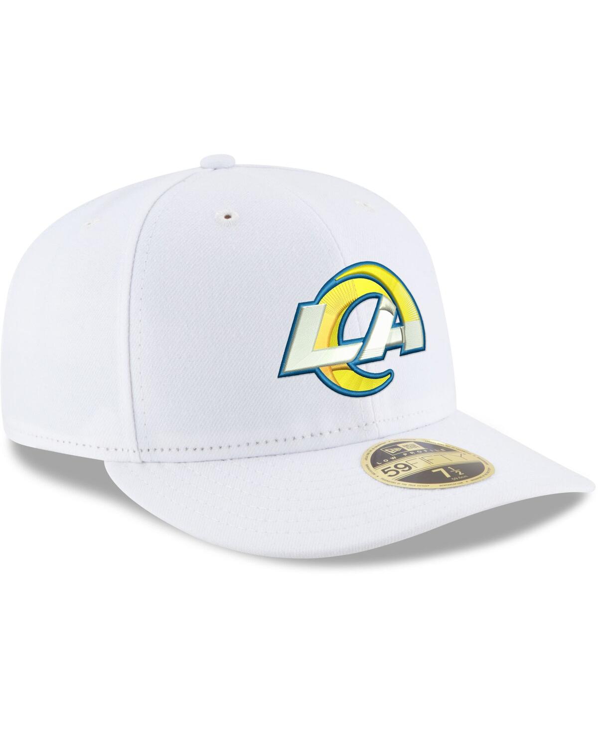 Men'sLos Angeles Rams Team Logo Omaha Low Profile 59FIFTY Fitted Hat - White