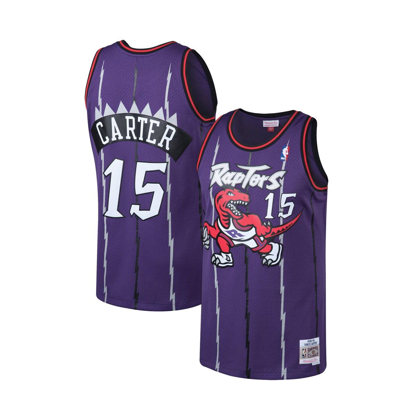 Мужской топ Mitchell & Ness Vince Carter Purple Toronto Raptors Big and Tall Hardwood Classics Jersey — фото 1