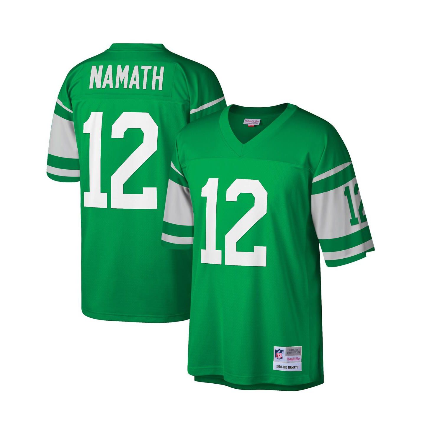Мужское джерси Mitchell & Ness Joe Namath New York Jets 1968, большие размеры, Green — фото 1