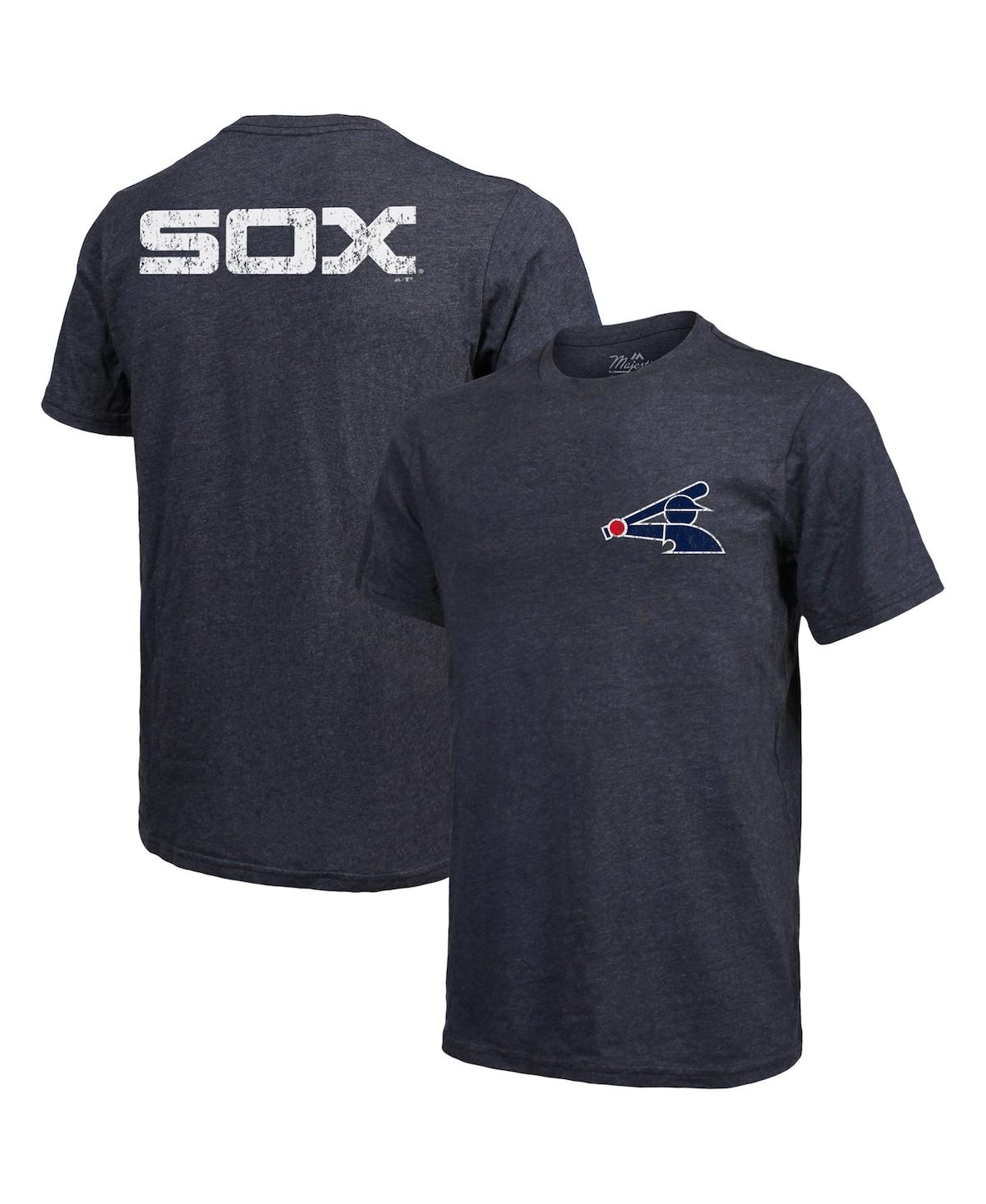 Men's Navy Chicago White Sox Throwback Logo Tri-Blend T-shirt - Navy