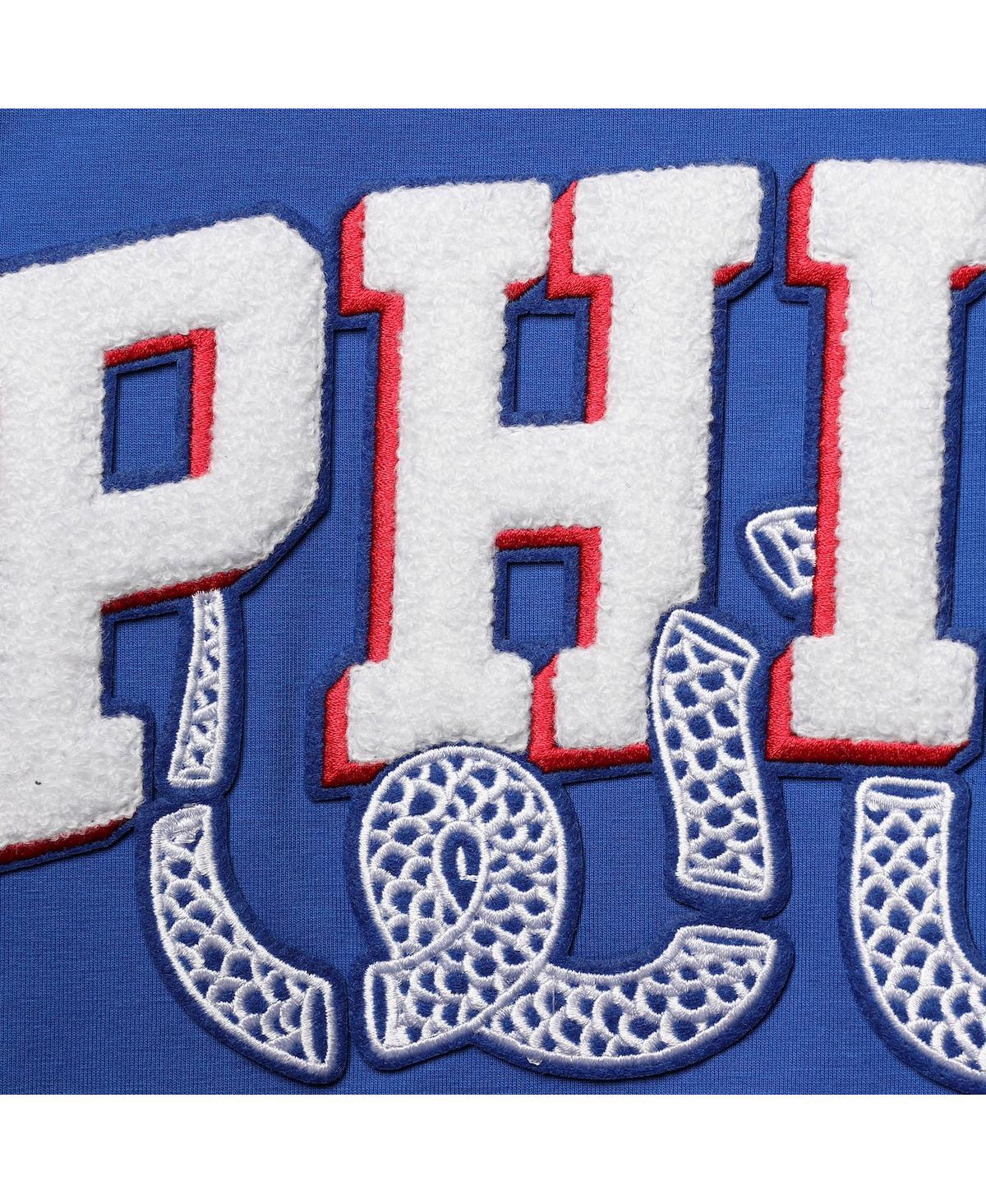 Men'sPhiladelphia 76Ers Chenille Team T-shirt - Royal