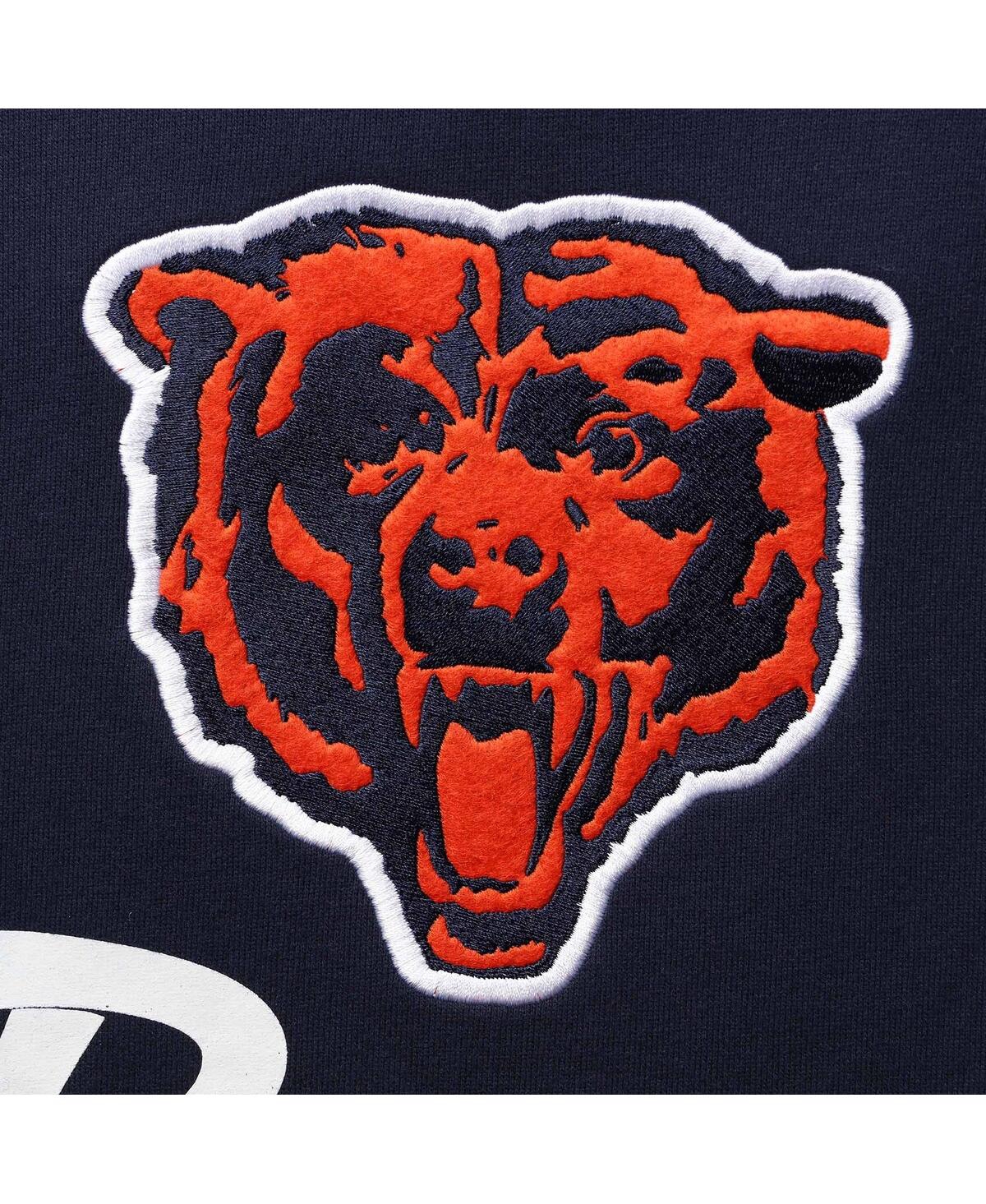 Mitchell & Ness Men's Navy Chicago Bears Home Advantage Raglan Short Sleeve Pullover Hoodie In Navy