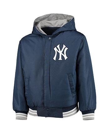 New York Yankees Two-Tone Reversible Fleece Hooded Jacket - Navy