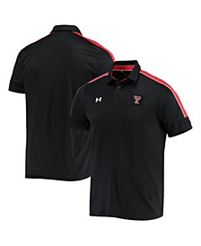 Men's Black Texas Tech Red Raiders Sideline Recruit Performance Polo Shirt