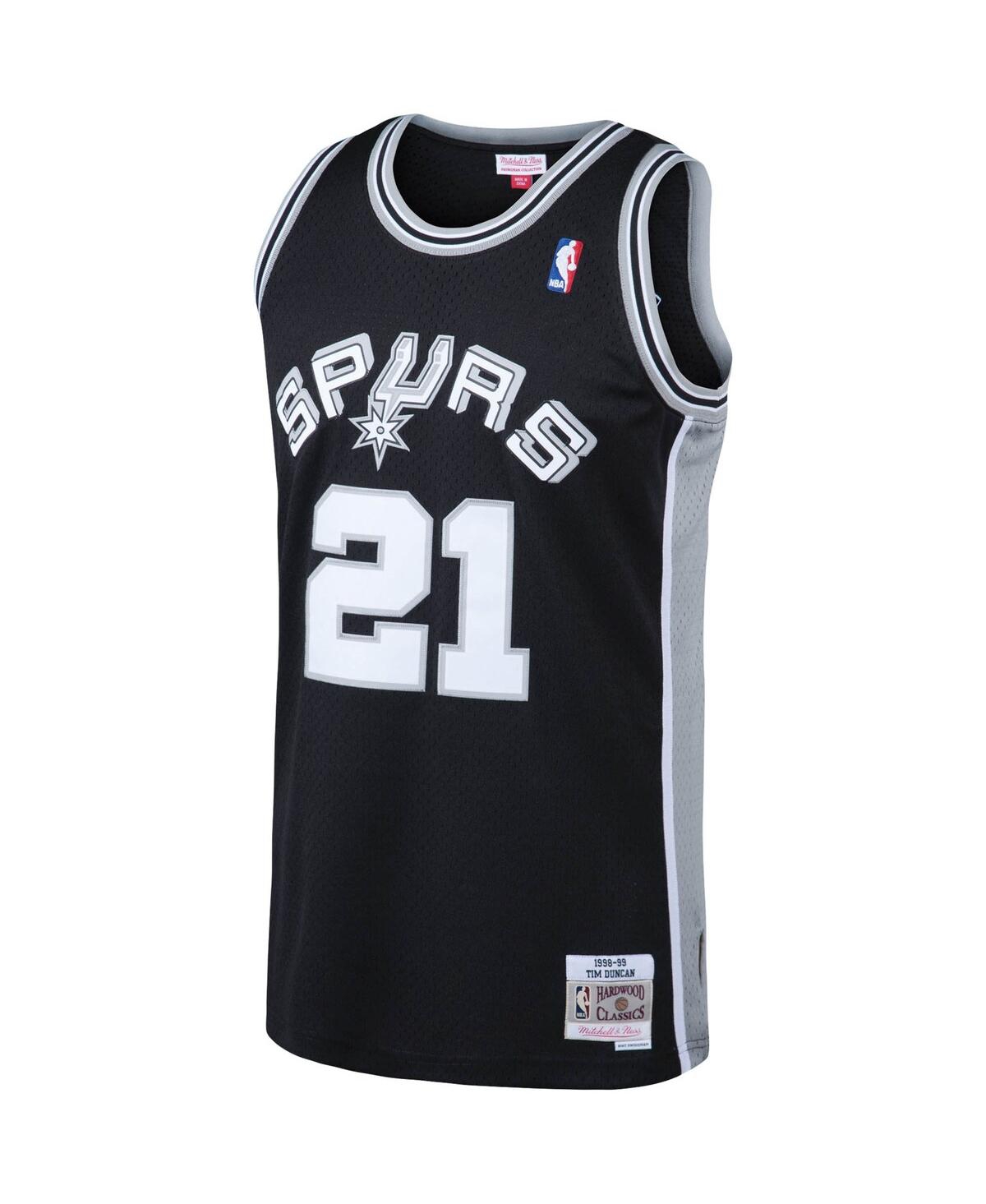 Men's Tim DuncanSan Antonio Spurs Big and Tall Hardwood Classics Jersey - Black