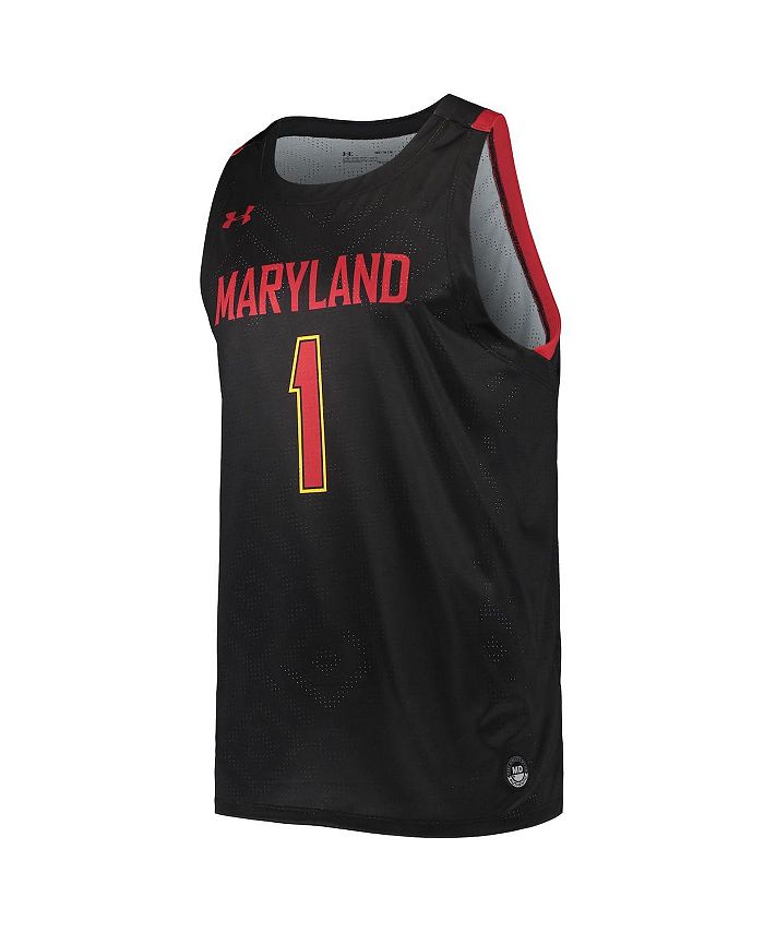 Under Armour Men's Number 1 Black Maryland Terrapins College Replica