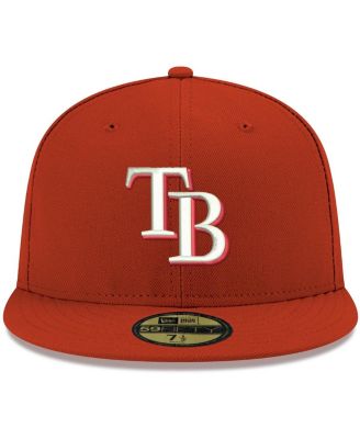 Men's Red Tampa Bay Rays Logo White 59FIFTY Fitted Hat