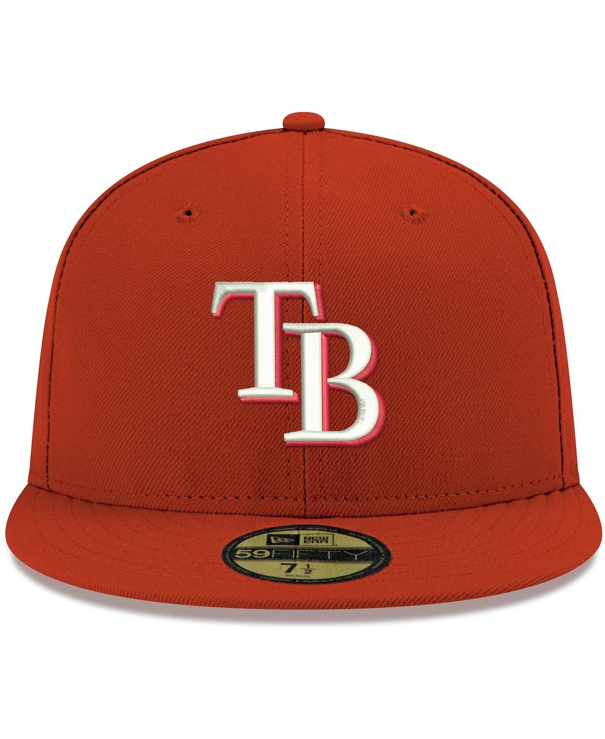 Men'sTampa Bay Rays Logo White 59FIFTY Fitted Hat - Red