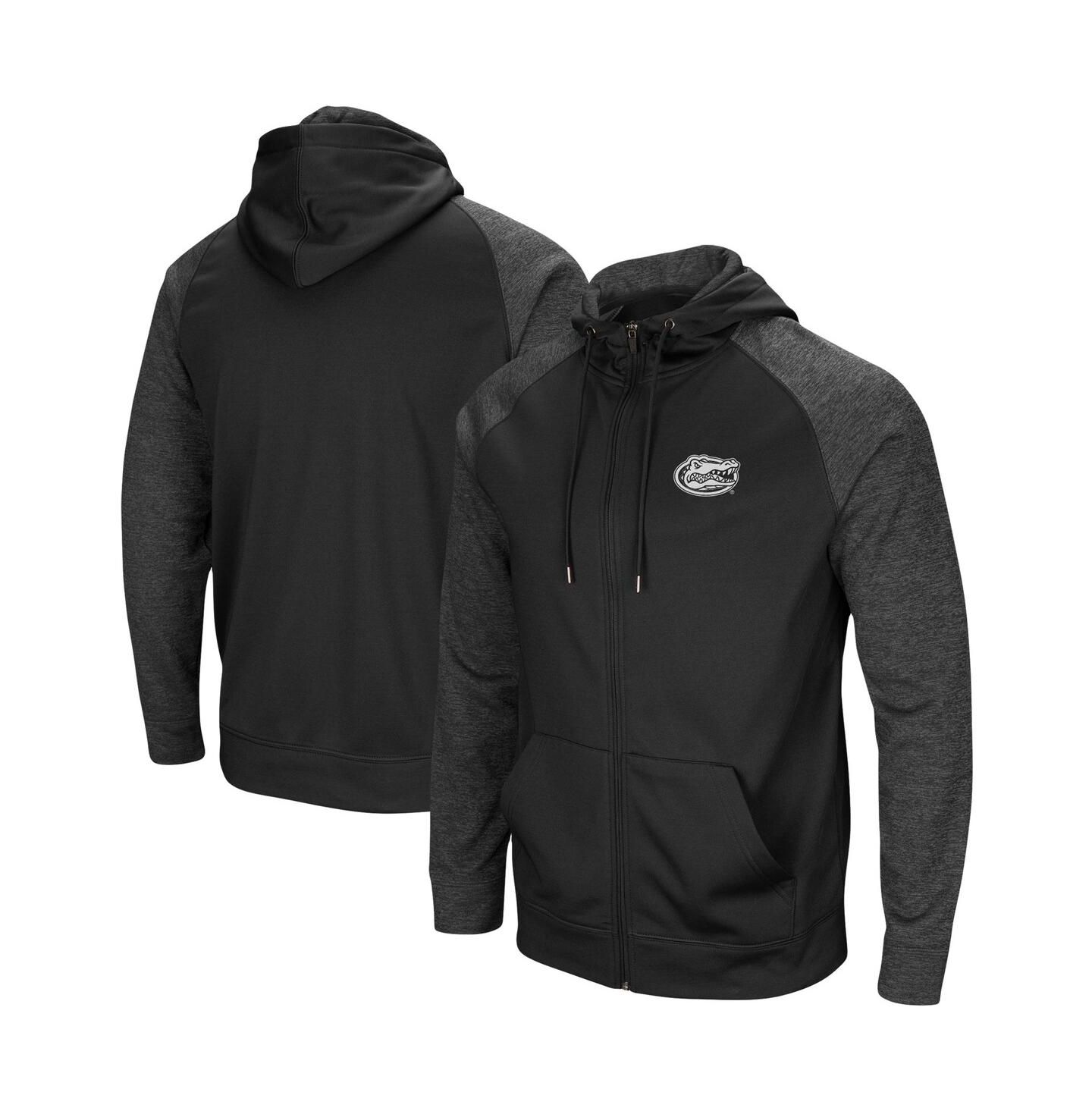Мужское худи Colosseum Black Florida Gators Big and Tall Blackout Raglan Full-Zip — фото 4