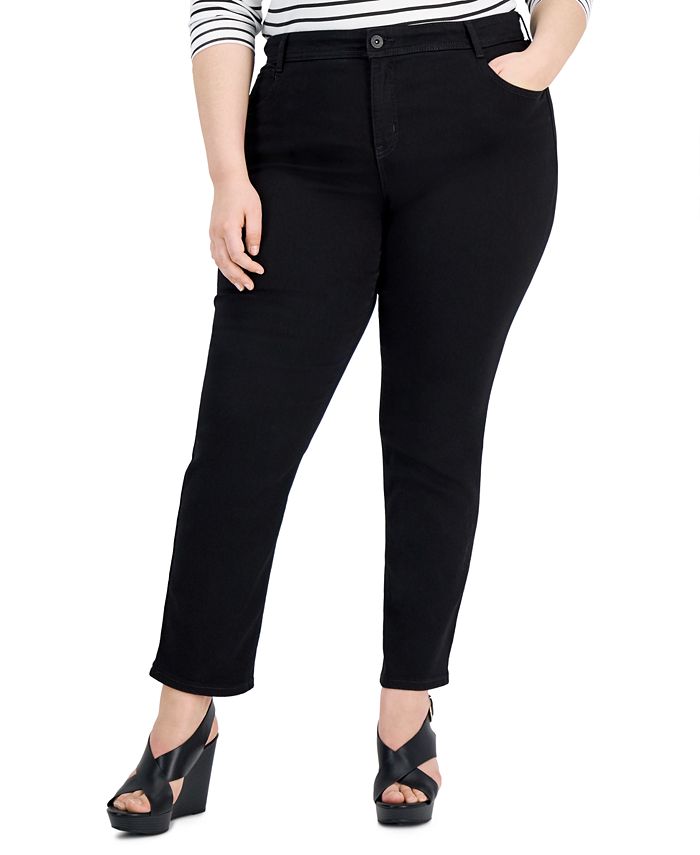 Style & Co Plus Size High-Rise Slim-Leg Jeans, Created for Macy's - Macy's