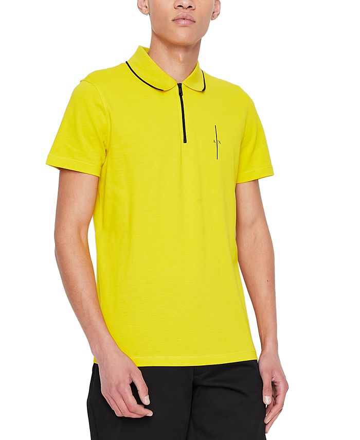 A|X Armani Exchange Men's Slim-Fit Embossed Logo 1/4-Zip Polo Shirt &  Reviews - Polos - Men - Macy's