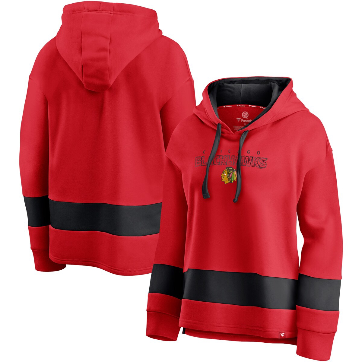 Fanatics Women's Chicago Blackhawks Colors Of Pride Colorblock Pullover Hoodie In Red