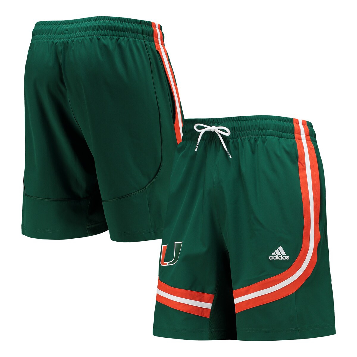 Adidas Originals Men's Green Miami Hurricanes Swingman Basketball Aeroready Shorts In Green
