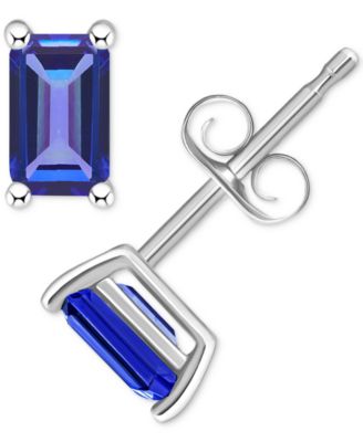 Tanzanite Stud Earrings (1/2 ct. t.w.) in 14k White Gold (Also in Emerald, Sapphire & Ruby)