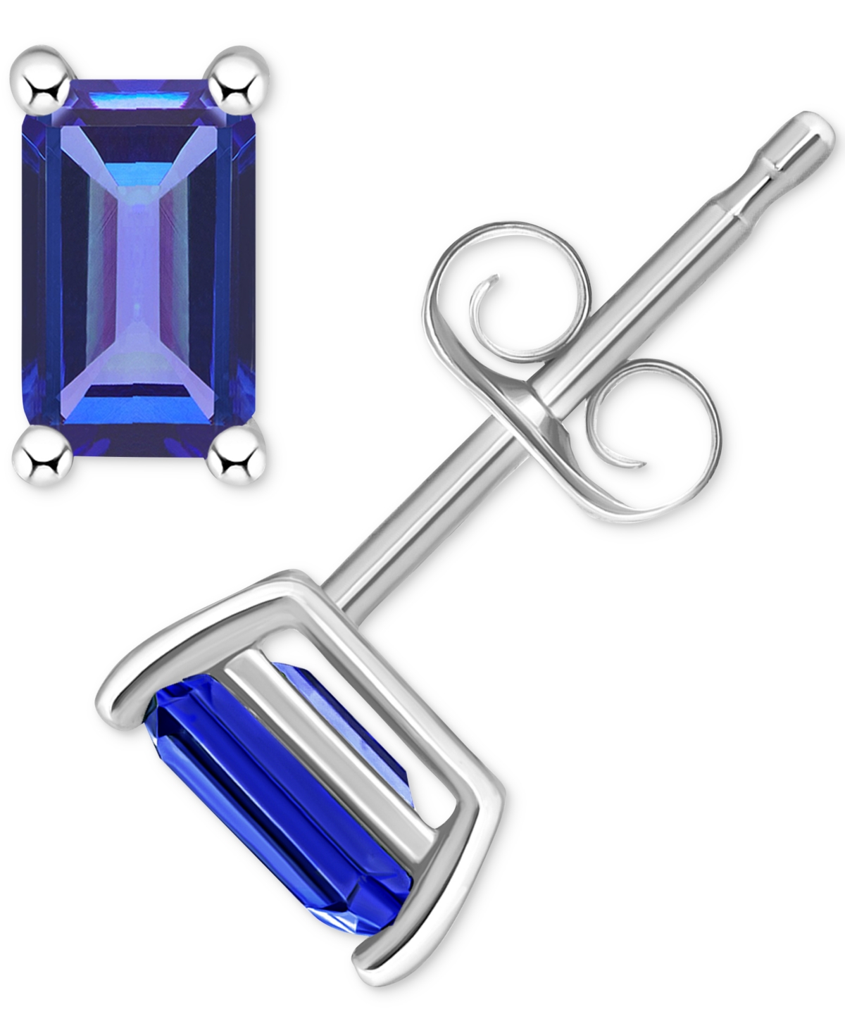 Stud Earrings (1/2 ct. t.w.) in 14k White Gold (Also in Emerald, Sapphire & Ruby) - Tanzanite