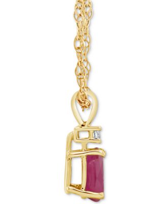 Sapphire (1/2 ct. t.w.) & Diamond Accent 18" Pendant Necklace in 14k Gold (Also in Ruby & Emerald)