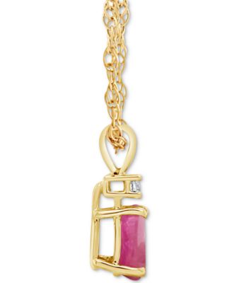 Sapphire (1 ct. t.w.) & Diamond Accent 18" Pendant Necklace in 14k Gold (Also in Ruby)