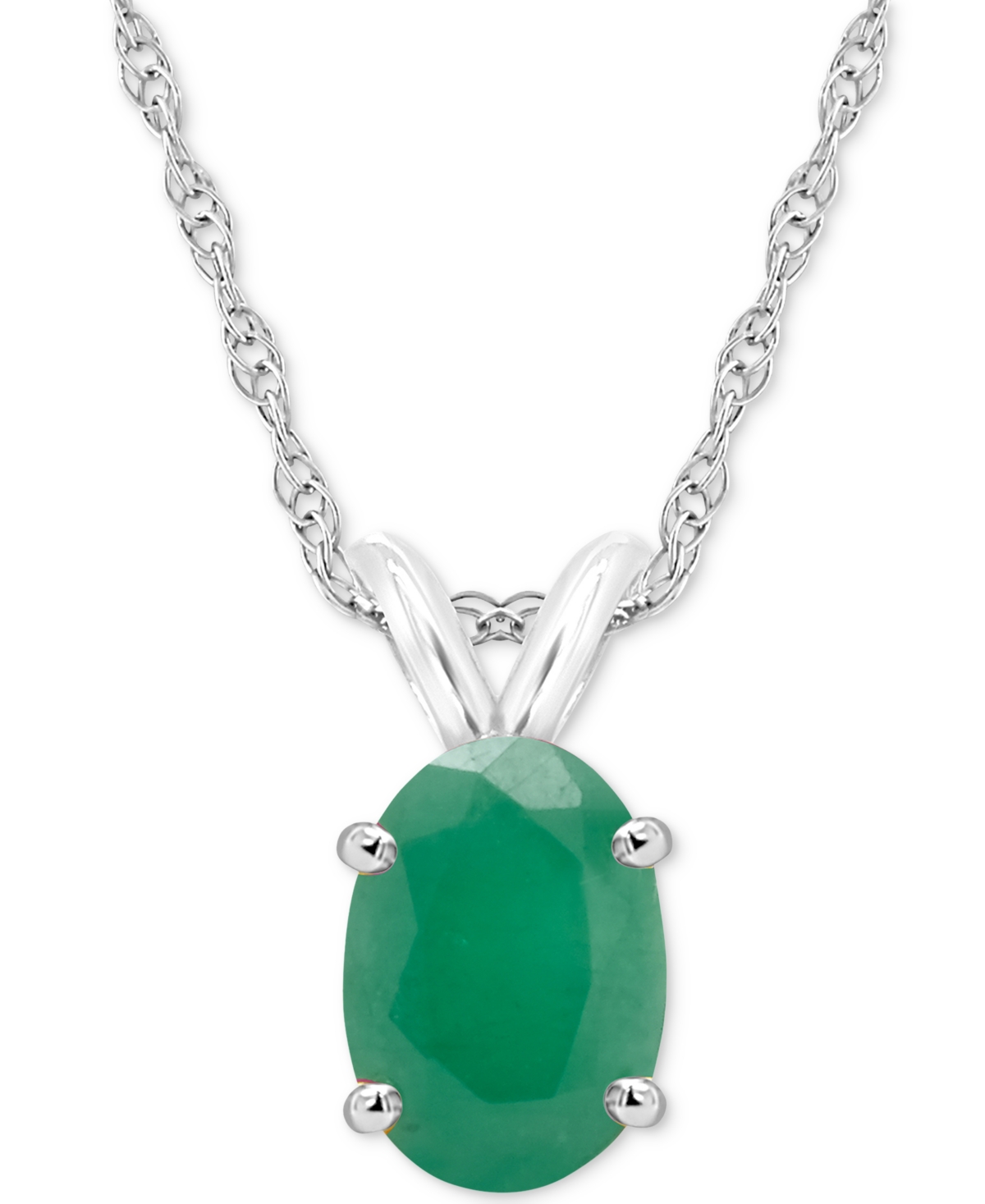 MACY'S SAPPHIRE SOLITAIRE 18" PENDANT NECKLACE (1 CT. T.W.) IN 14K WHITE GOLD (ALSO IN RUBY)