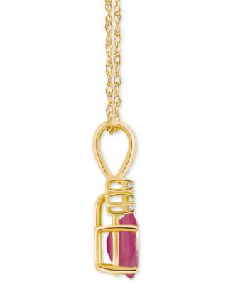 Sapphire (1 ct. t.w.) & Diamond Accent 18" Pendant Necklace in 14k Gold (Also in Ruby)