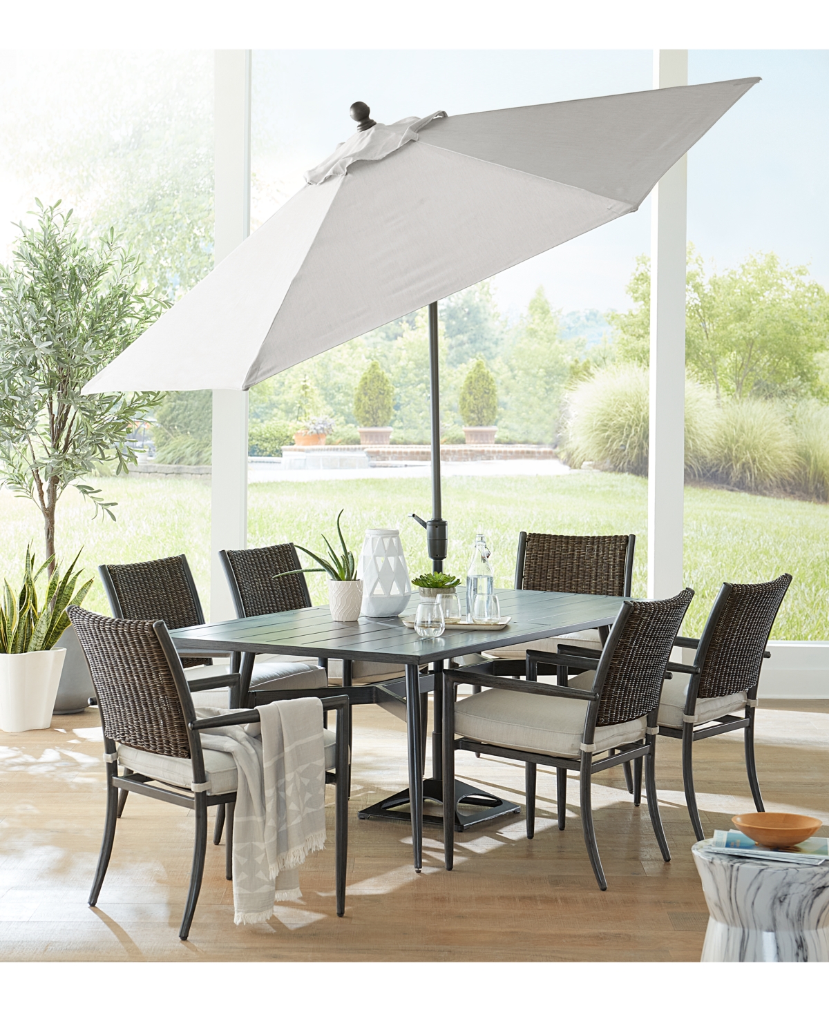 Agio Lansdale Outdoor 7pc Dining Set, Created For Macy's In Oyster ModeSens