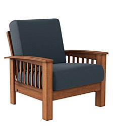 Maison Hill Mission-Style Armchair with Cherry Exposed Wood Frame