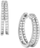 Diamond Inside Out Double Hoop Earrings (1 ct. t.w.) in 14k White Gold or 14k Yellow Gold - White Gold