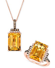 Cinnamon Citrine & Diamond Jewelry Collection in 14k Rose Gold