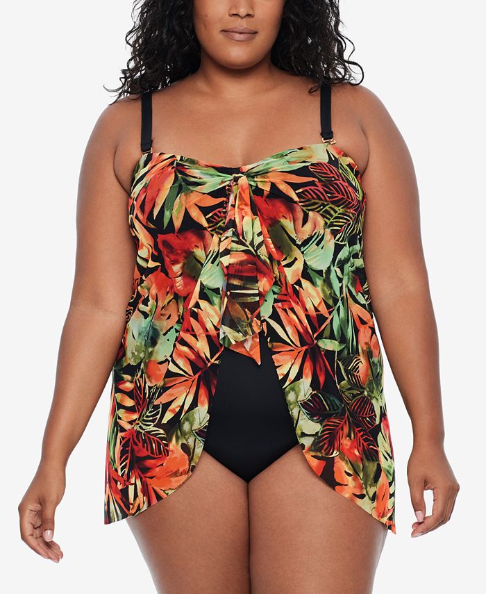 Udlevering Gør gulvet rent Normal Lauren Ralph Lauren Plus Size Flyaway Tummy Control Swimsuit - Macy's