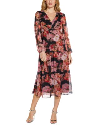 Adrianna Papell Tiered Chiffon Dress