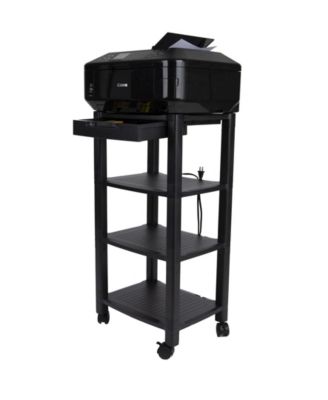 Mind Reader 4-Shelf Printer Cart Stand with Wheels and Drawer - Macy's