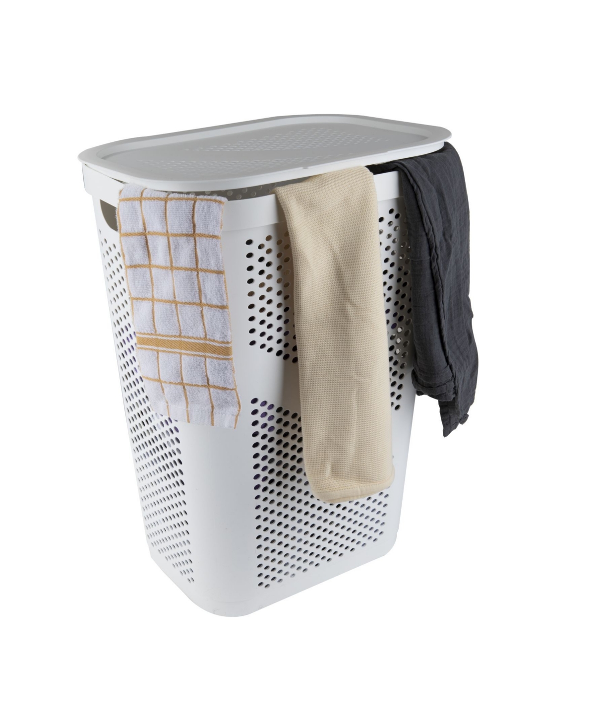 Shop Mind Reader Perforated Lightweight Laundry Hamper With Lid In White