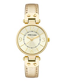 Women's Gold-Tone Leather Strap Watch, 26mm