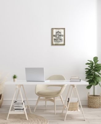 Half Empty Beer Sign Bar Room Word Design Wall Plaque Art, 10" x 15"