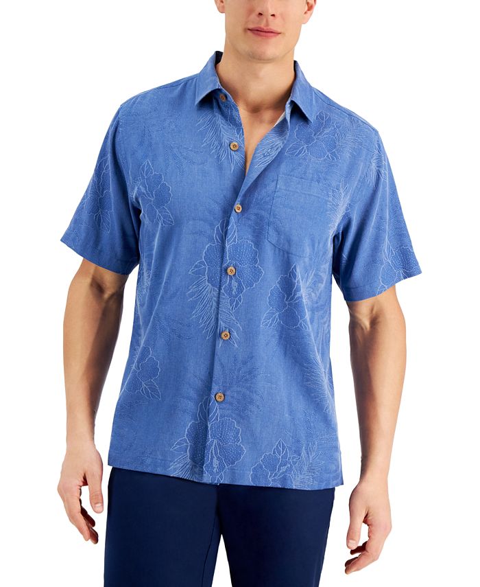 Tommy Bahama Men's Lush Palms Printed Shirt, Created for Macy's - Bright Cobalt - Size S