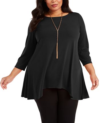 Alfani Plus Size Solid Swing Top, Created for Macy's & Reviews - Tops ...