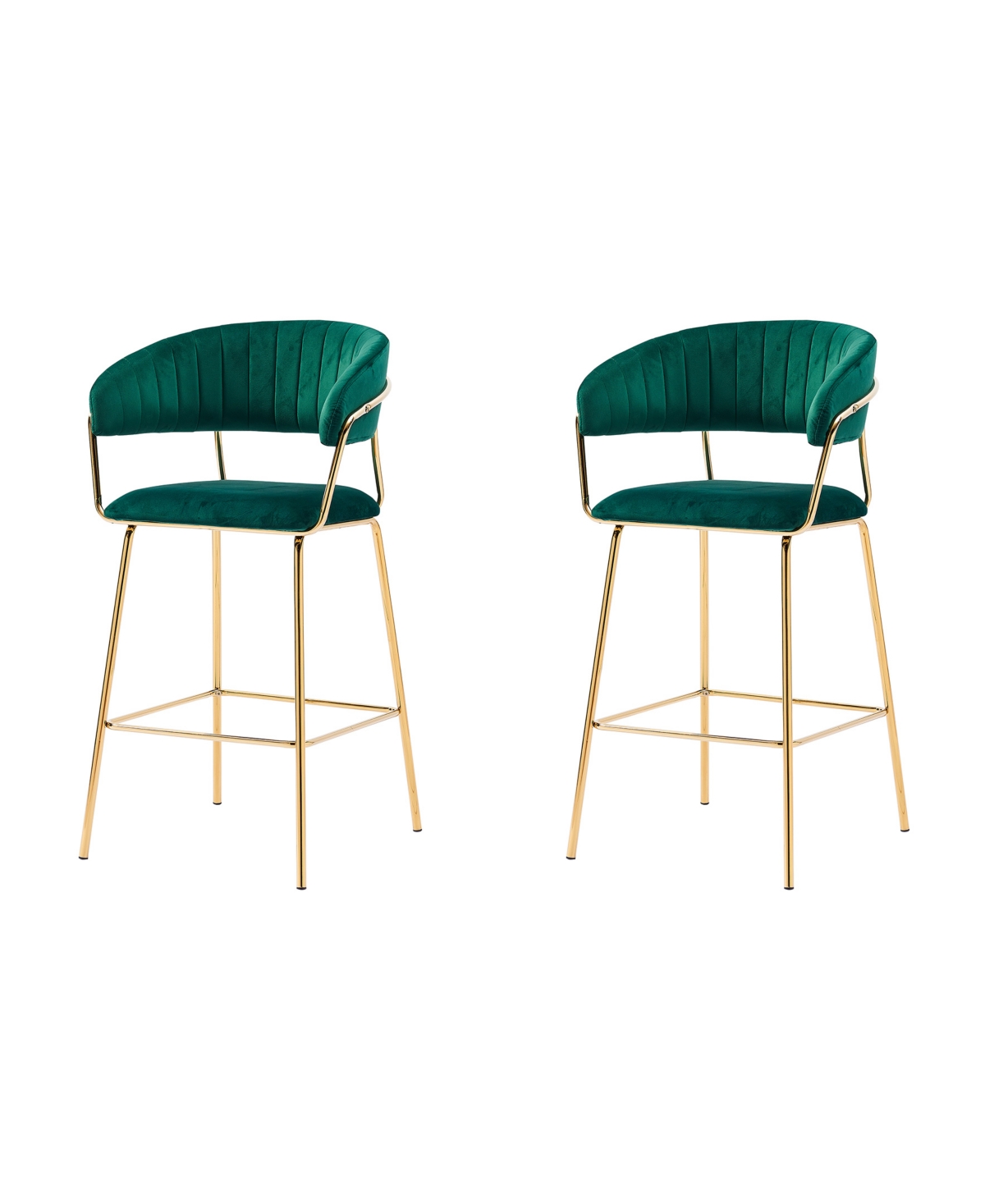 Shop Best Master Furniture Bellai Fabric 29" Bar Chair, Set Of 2 In Green