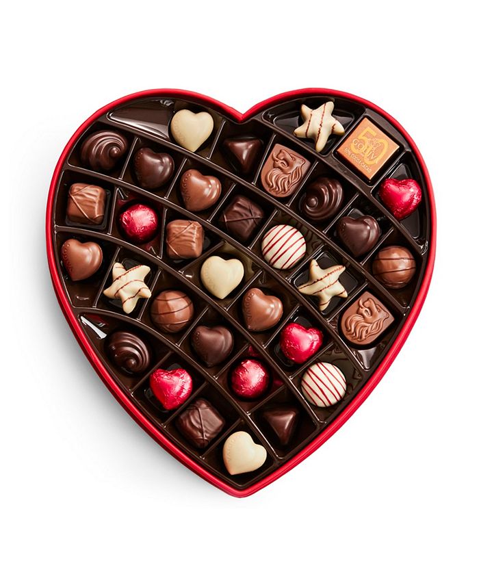Godiva Valentine's Day Fabric Heart Chocolate Gift Box, 37 Pieces - Macy's
