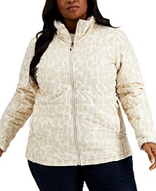 Women's Plus Size Printed Mossbud Insulated Reversible Jacket